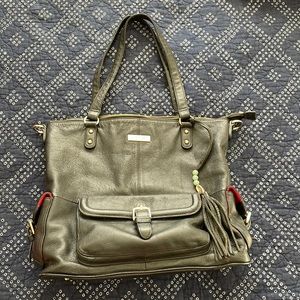 Lily Jade Meggan Black Leather Diaper Bag